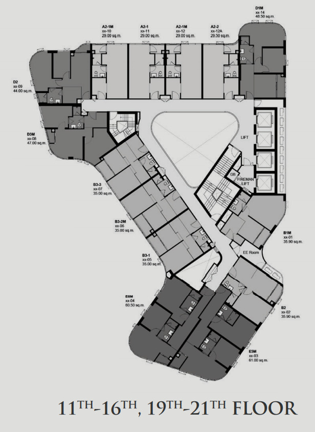 Ideo Q Victory Siteplan 11 to 16 and 19 to 21 Floor
