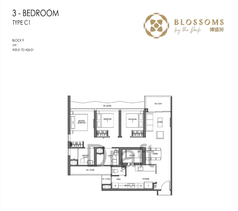 blossom by the park 3 BR floor plan blossom by the park 3 BR floor plan