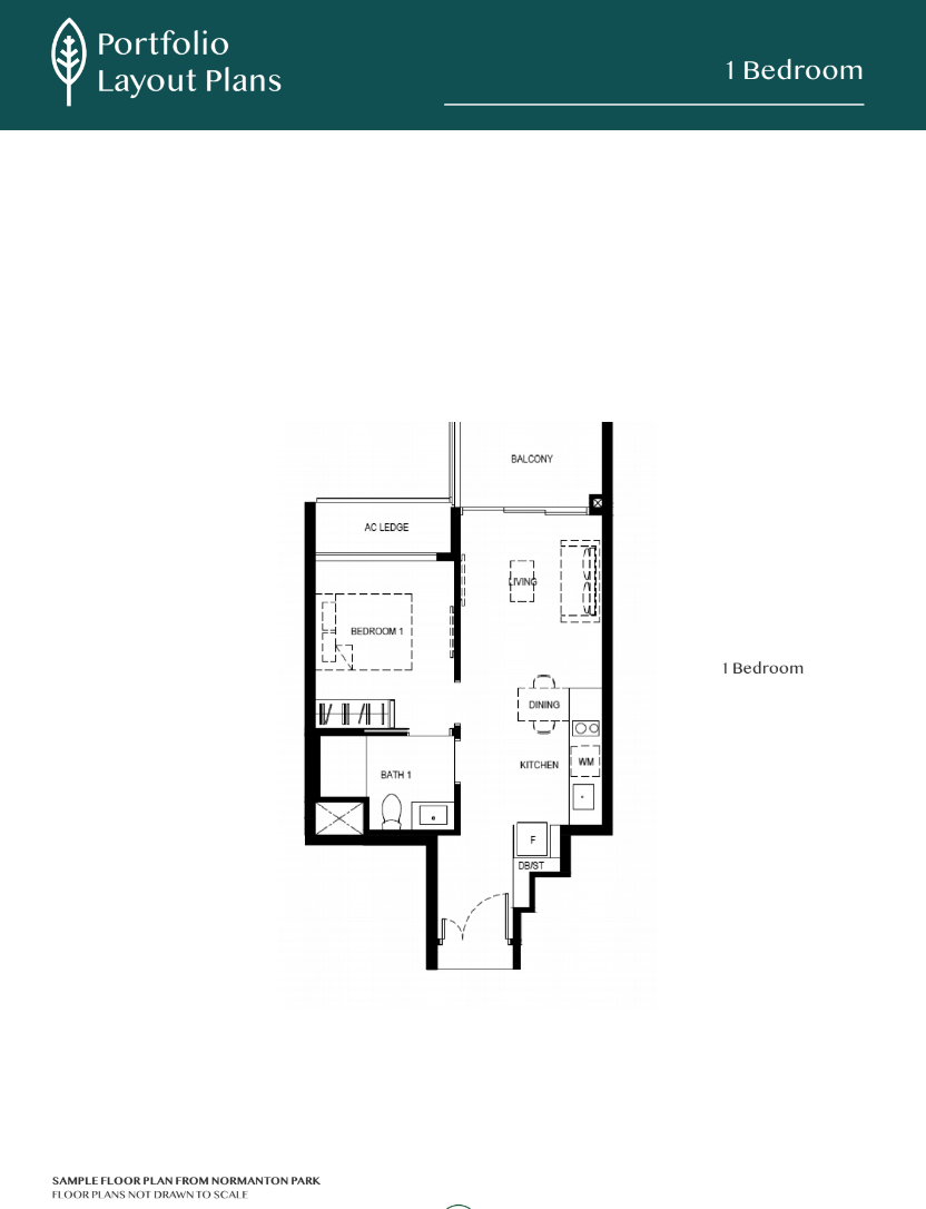 The Hill at One North Floor Plan 1 BR The Hill at One North Floor Plan 1 BR